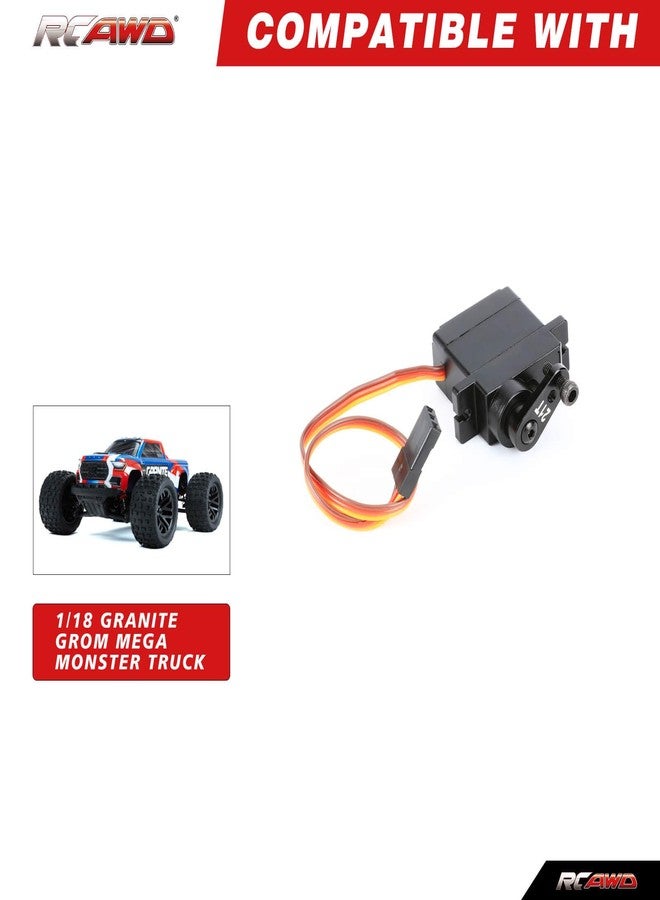 RCAWD 1.2 kg Higher Torque Micro Metal Gear Servo Set & Servo Arm for ARRMA Mojave Typhon Granite Grom & Losi n Upgrades for Spektrum #SPMSSX110 Black - Image 2